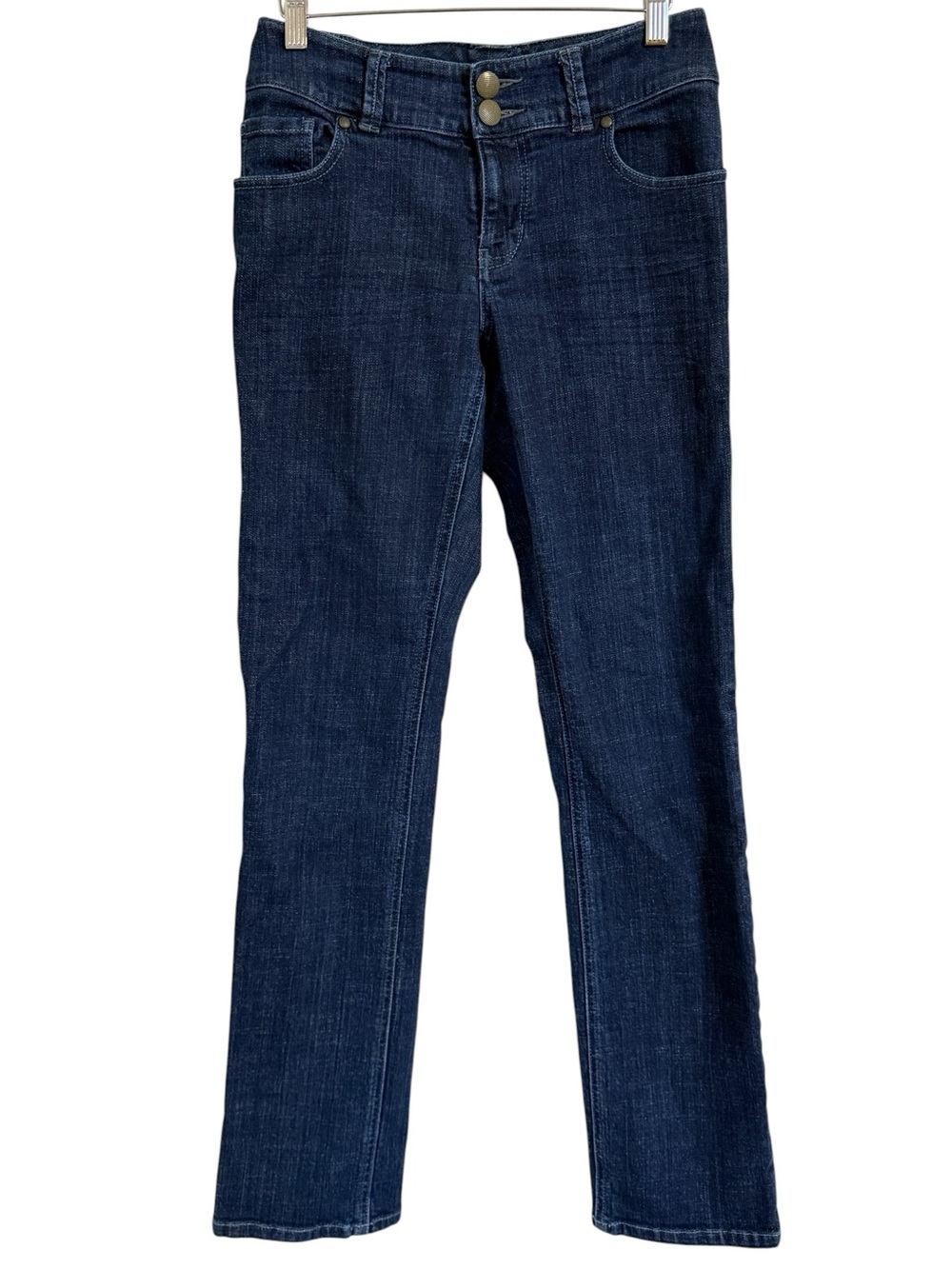 CAbi Style 201 Bootcut Jeans Women’s Size 6 Dark Wash Double Button
